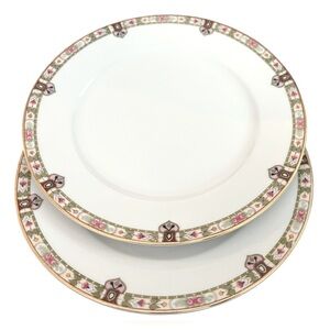 2 Vintage Noritake Nippon REGINA Pattern #13674 8-1/2"  Luncheon Plates MINT